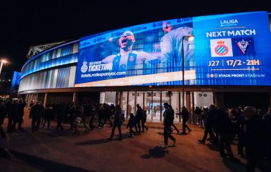 Infinite Excitement Unleashed! RCD Espanyol Unveils Massive 200 m2 Screen on Stage Front Stadium’s South Façade